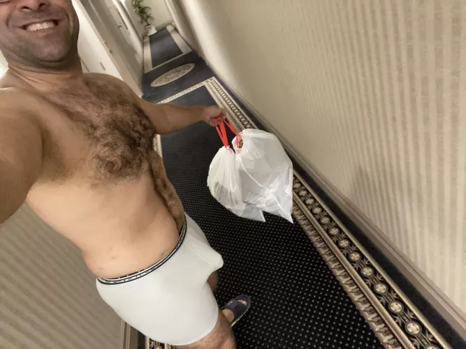 Just taking out the garbage giving the neighbours a show by jockass035