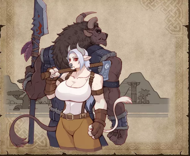 wholesome Minotaur couple. by WitnessLow4178