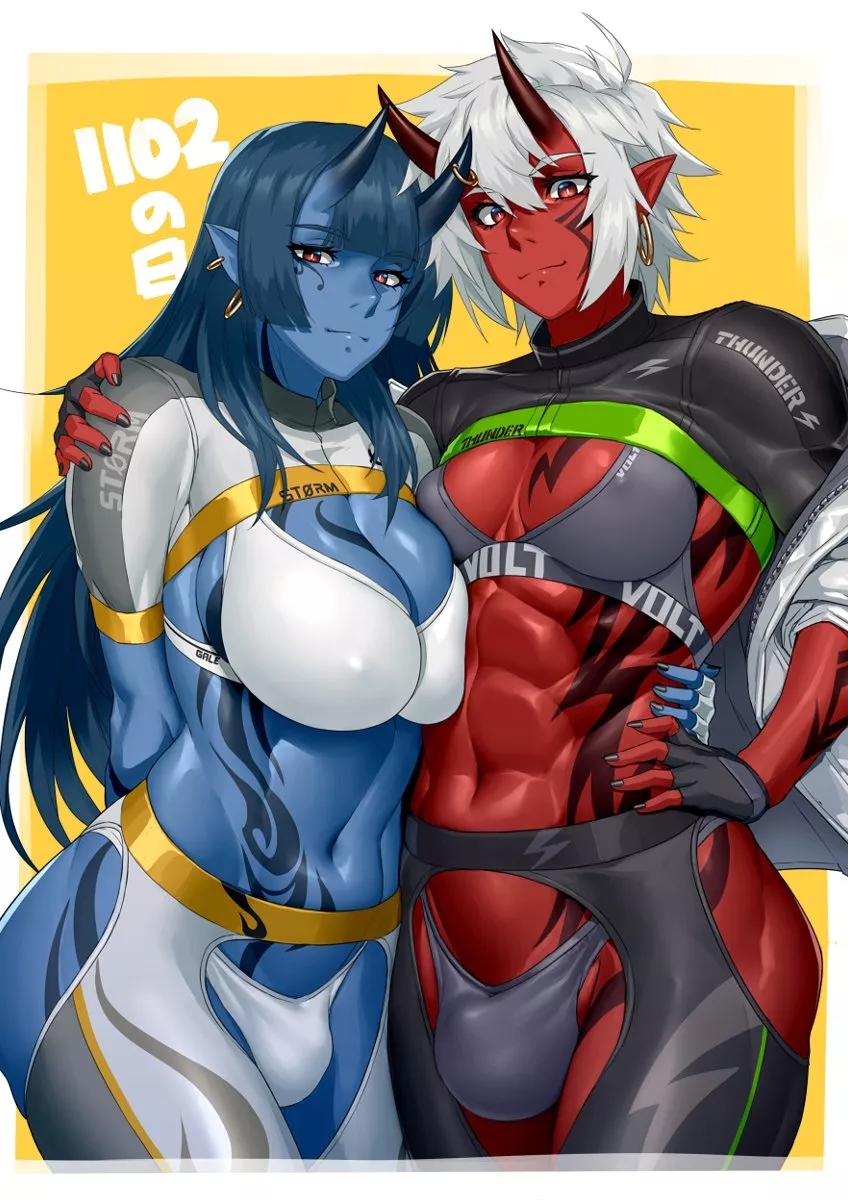 Red oni or blue? (@mikoyanan) posted by MxSummer