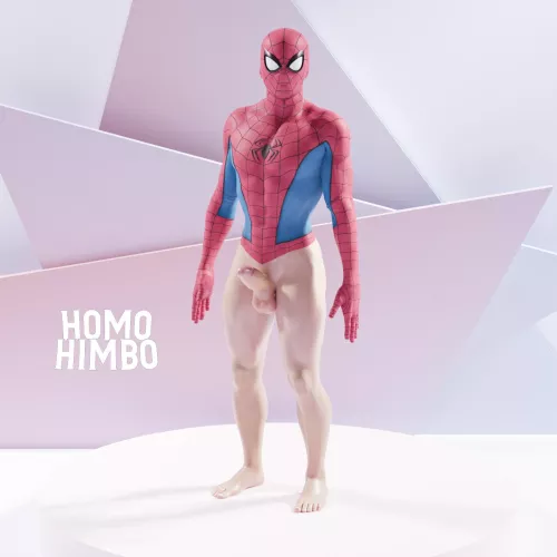 Spidey showing off his huge, hard cock 🥵😈 (Twitter @homohimbo for more!) by homohimbo_