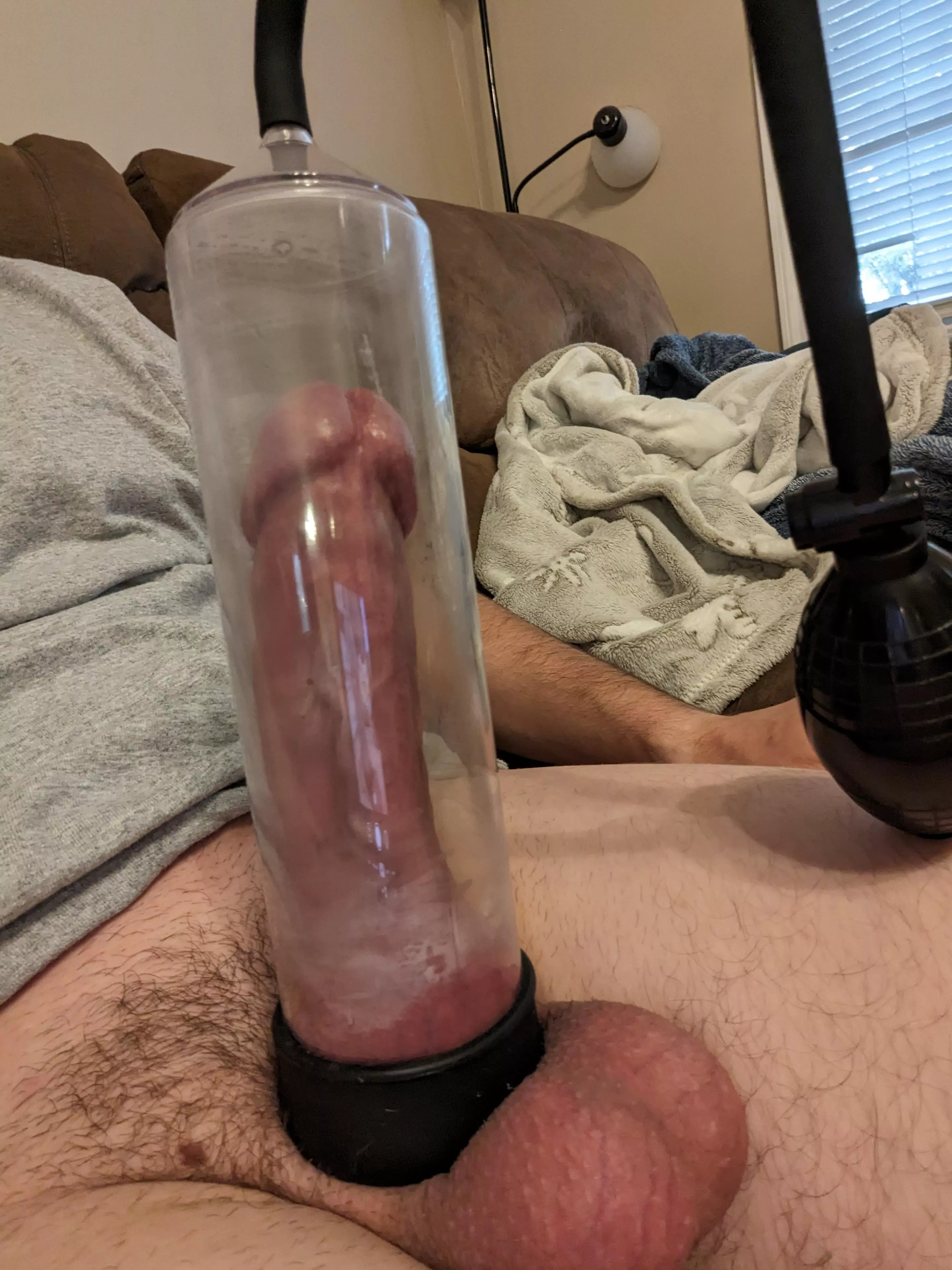 Starting an afternoon pump on the couch posted by Short-Commercial7064