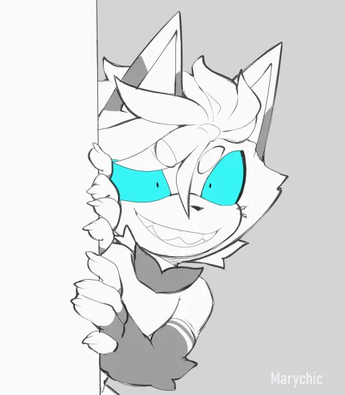 And now the cat is curious XD (Art by me) by Marychic3908