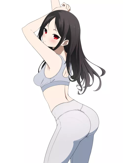 Kaguya Stretching Before Her Workout (Kaguya-Sama Love Is War) by Csxc