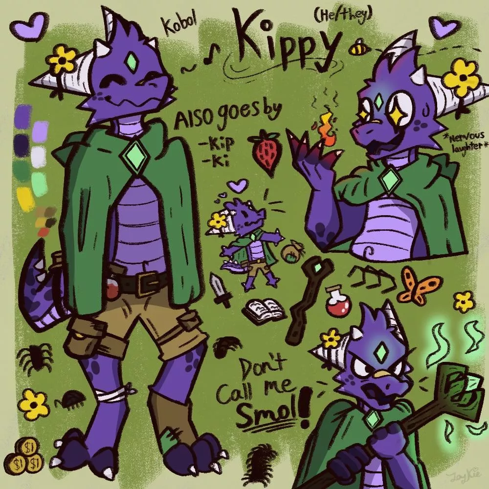 meet kippy! 💚💜💛 posted by One_Cool_Foxxo