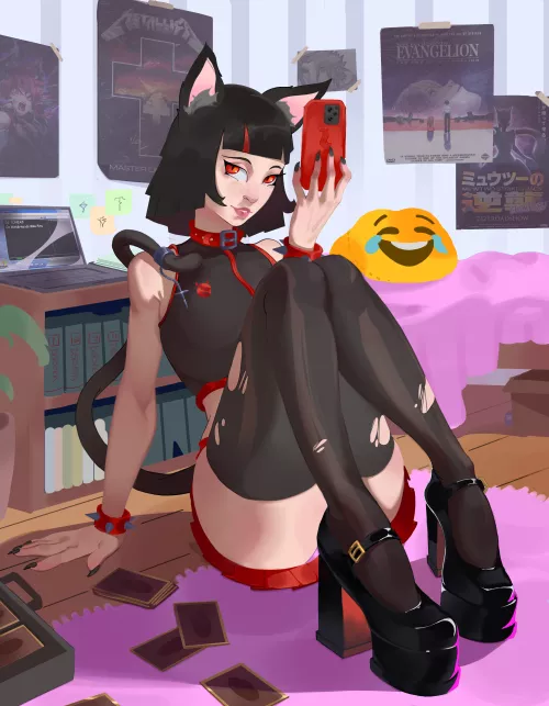 Mya taking a photo☝️😺(@sbtdesu) by Sabethai