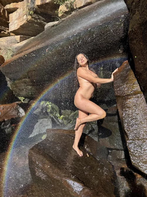 Rainbow waterfall by Bella-Fiore