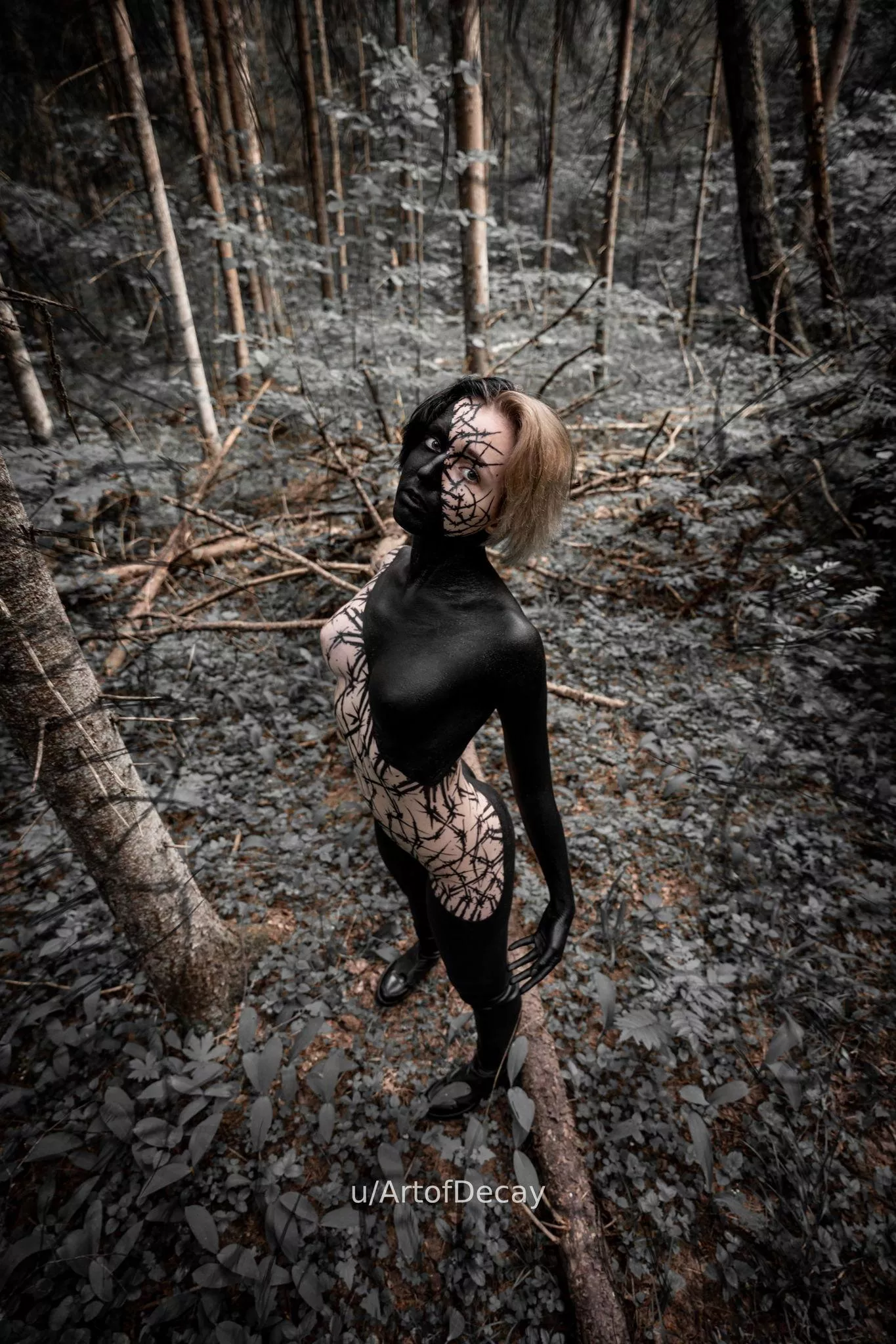 Dark body art by Art of Decay model Margo Kuzina photo by Roycoreroy posted by ArtofDecay