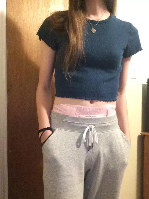 Just my diaper casually peeking out of my sweatpants by BabieSoft