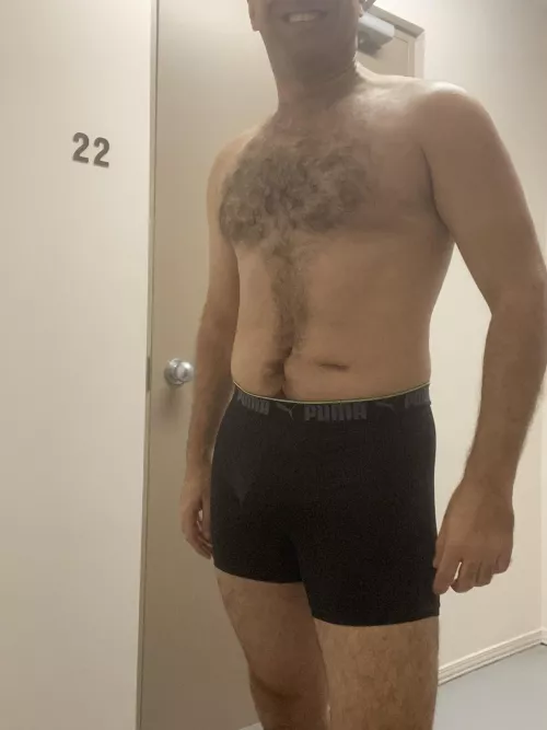 Stripped down in the apartment stairwell;) by jockass035