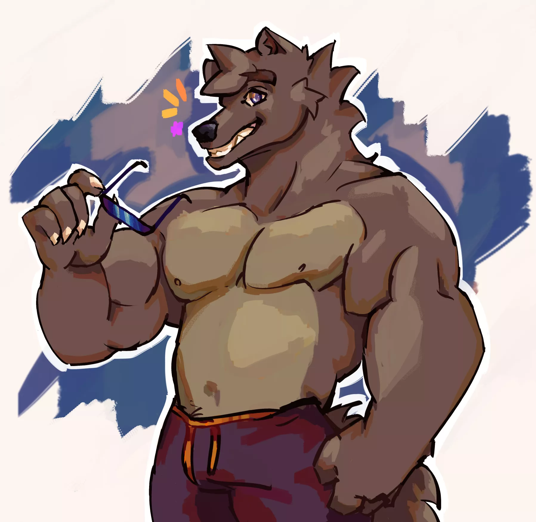 Wolfie with sunglasses (art by me) posted by Nblank4