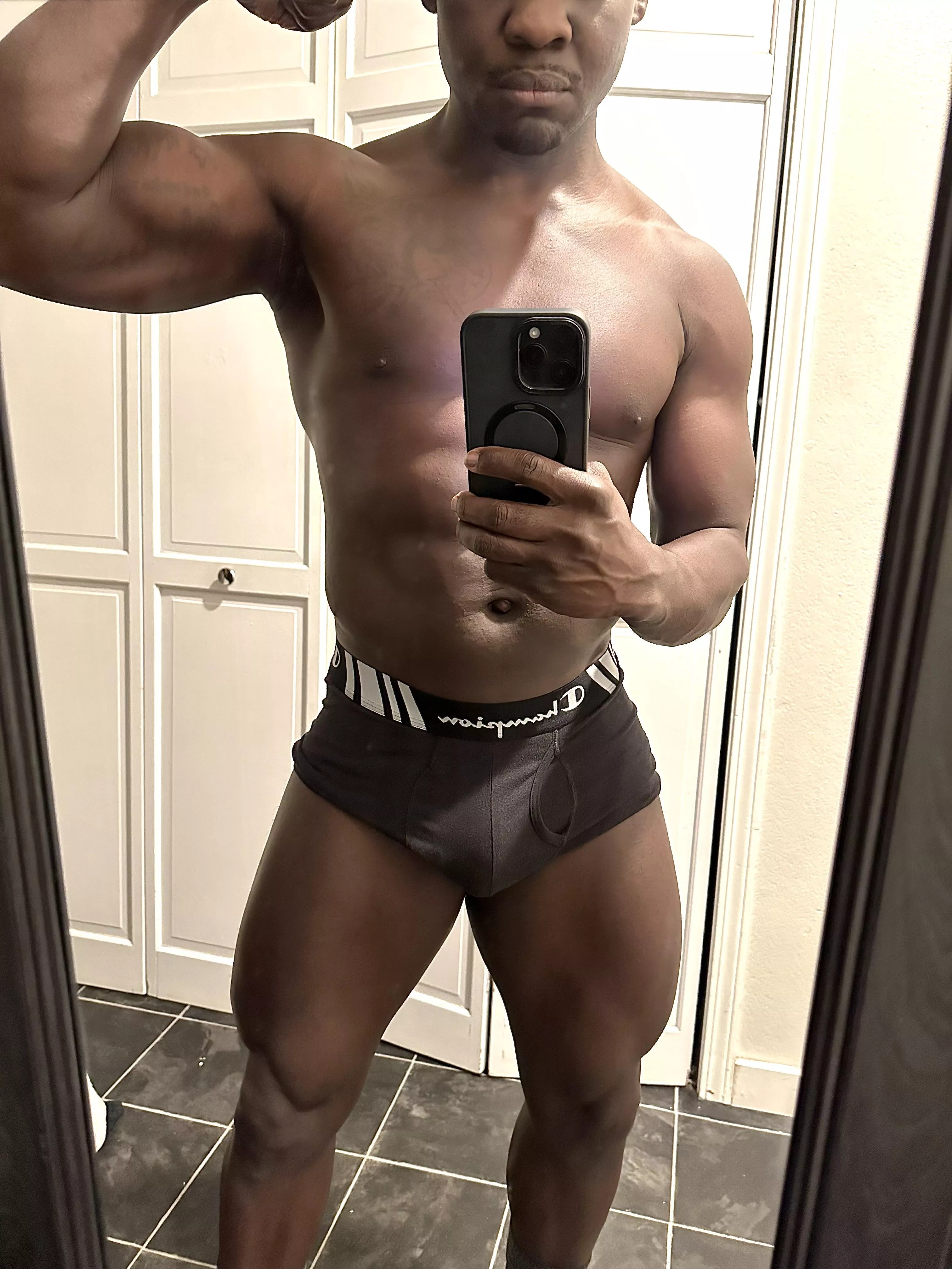 flexing in my boxer briefs posted by BabylonMichaelBush