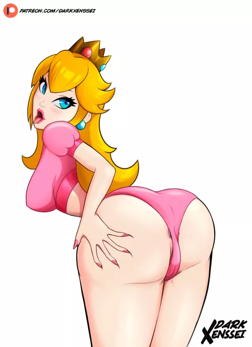 Peach Hidding something (Darkxenssei) by DarkXenssei