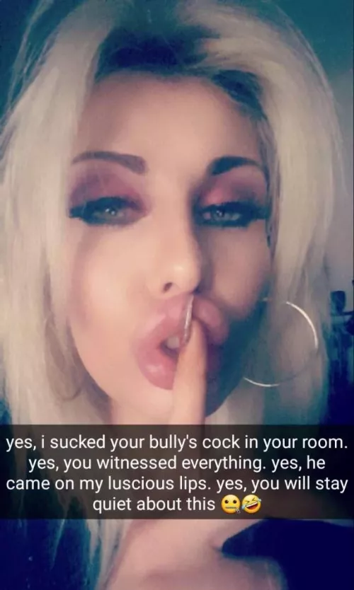 Shut up son, i will not change ur bed sheets. Sleep on mommy’s juices which she produced while ur bully was pounding the hole u came from. That u caught us, doesn’t mean that i will stop inviting him over. Now he will even stay by us by tumblrboy99