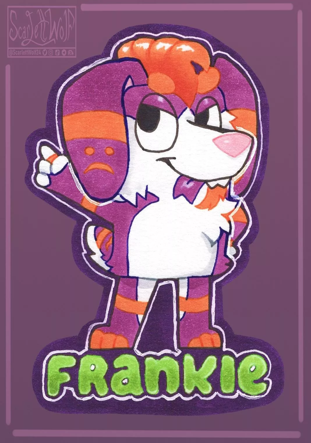 Bluey Badge! 💜💚🧡 posted by scarlettwolf24