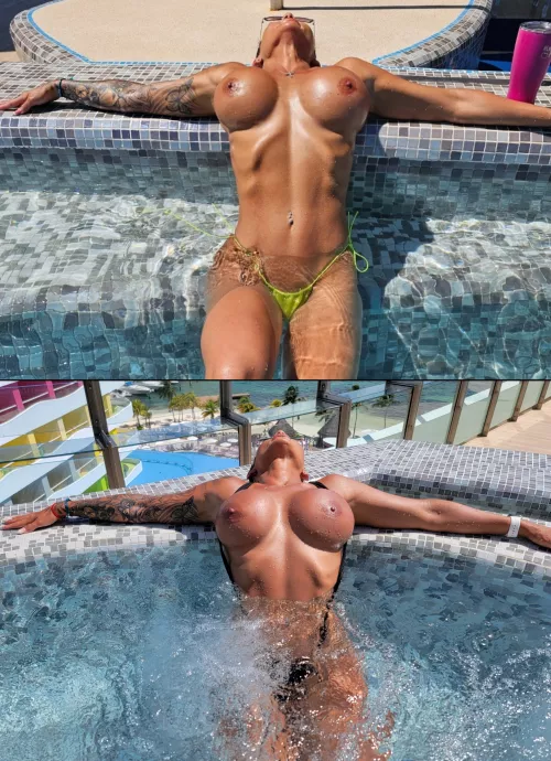 1 year apart. Top being this year, stopped competing but still dialing in my body. Give the guys something to play with by HisExoticVixen