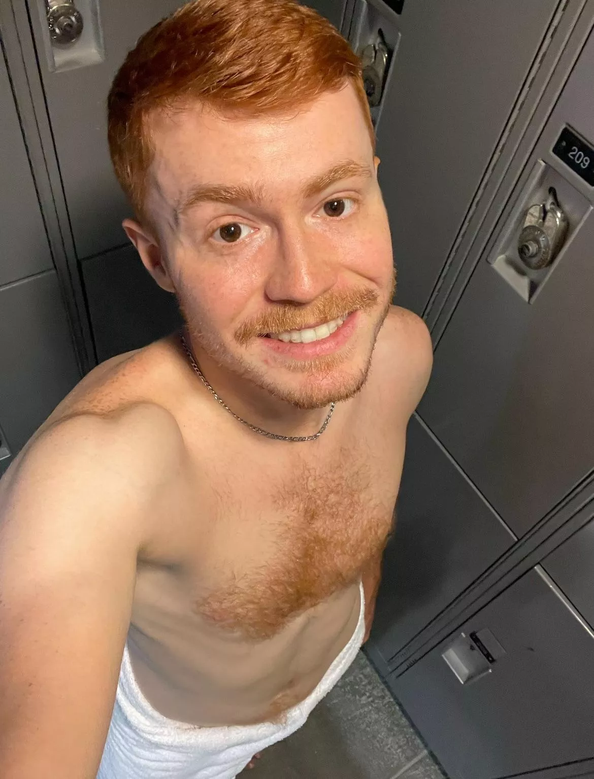 All smiles in the locker room posted by hairychestedginger