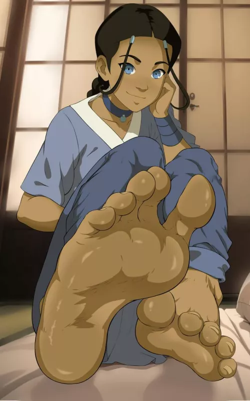 [Avatar the last Airbender] Katara offers you to smell and suck on her toes for a footjob (Kyrtap14) by Tough_Courage7087