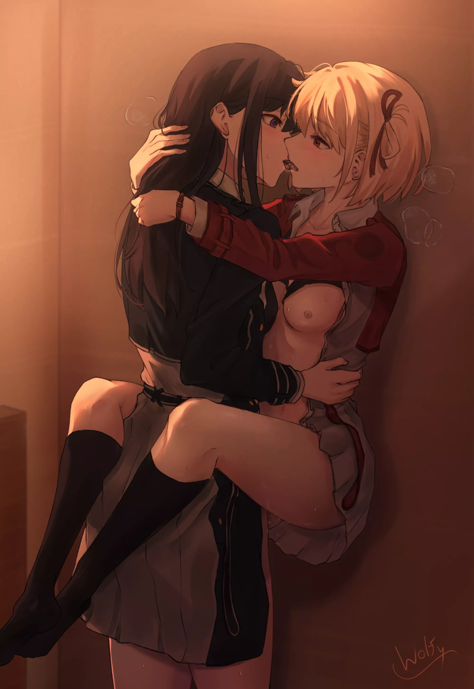 Chisato pressed against the wall (wolfy) [Lycoris Recoil] posted by ItsaYouser22
