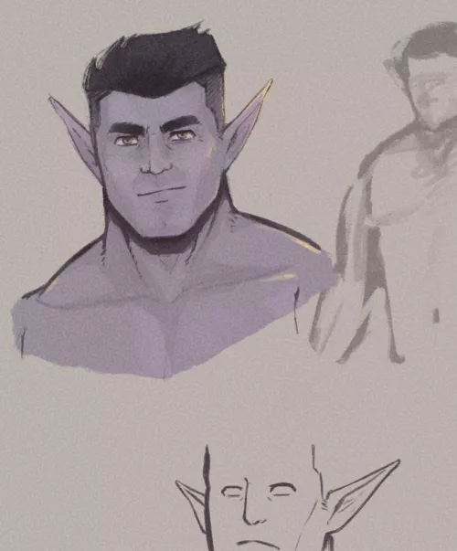 Designing my new d&d character.. I want him to breed me (art by me) by Lokuma_art