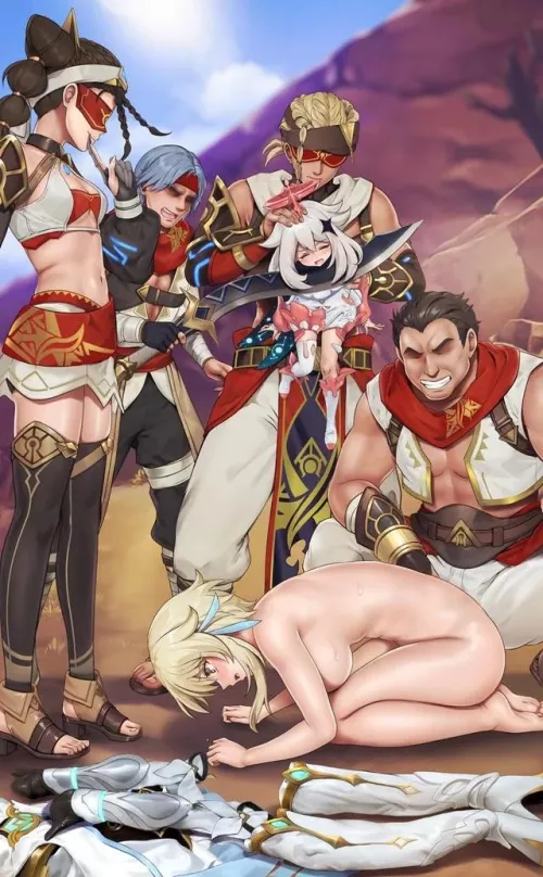 “So…sorry…sorry…please let paimon go I beg you…we won’t bother you again” by Degradedtoy