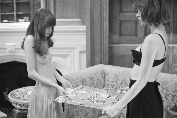 Stacy Martin with Eva Doll | C-Heads September 2012 | ph. Dominic Clarke by poisson-iv