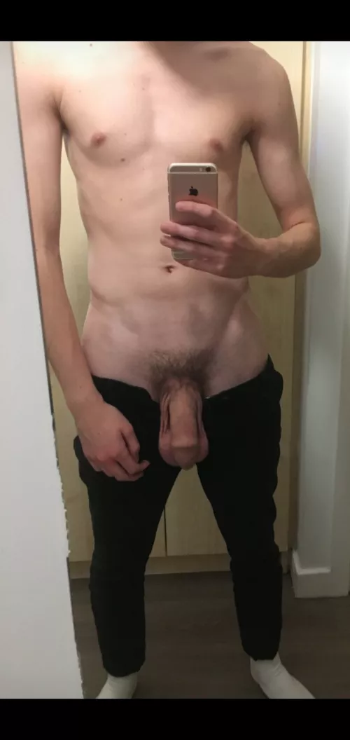 Anyone else's balls hang lower than their cock? by robbybobby1999