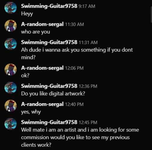 Got my first scammer! by A-random-sergal