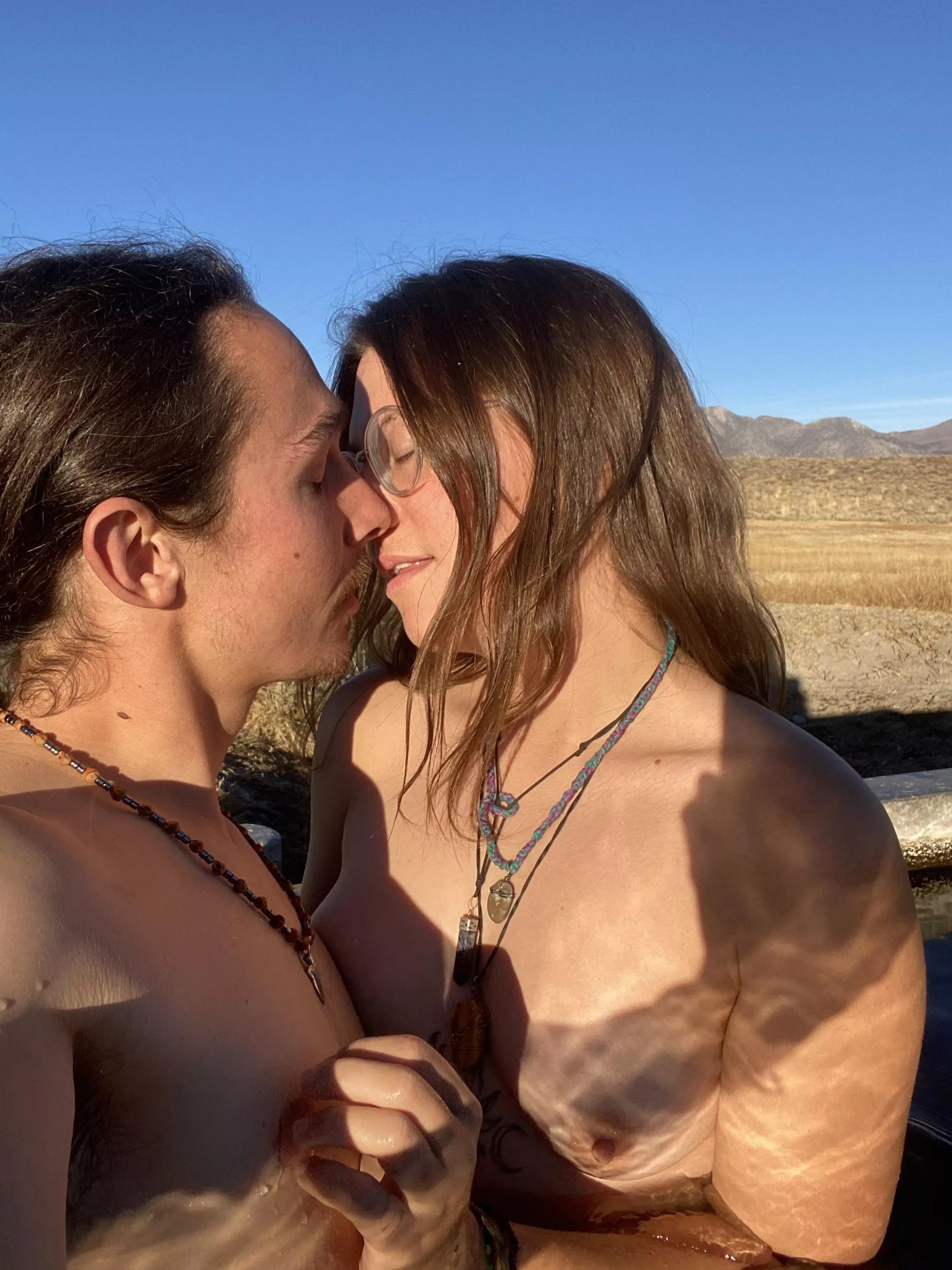 If you stumbled upon us in a hot spring, would you watch us make out? posted by justanotherdirtbag78