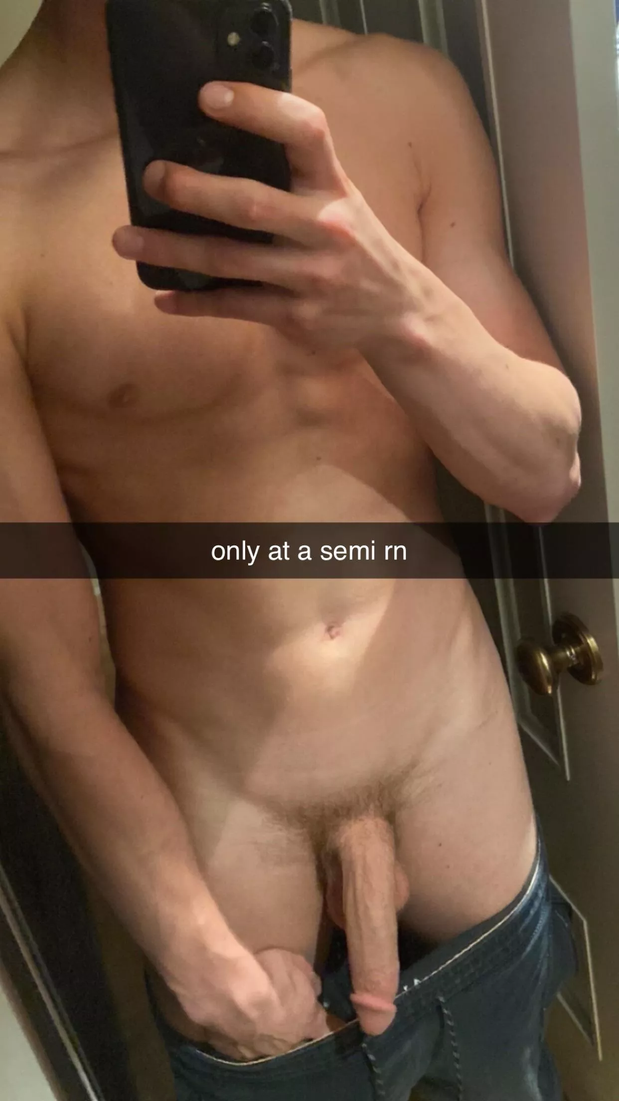 [19] Dorm mirror pic of my semi. What would you do to make me hard? posted by ProfessionalFile6807