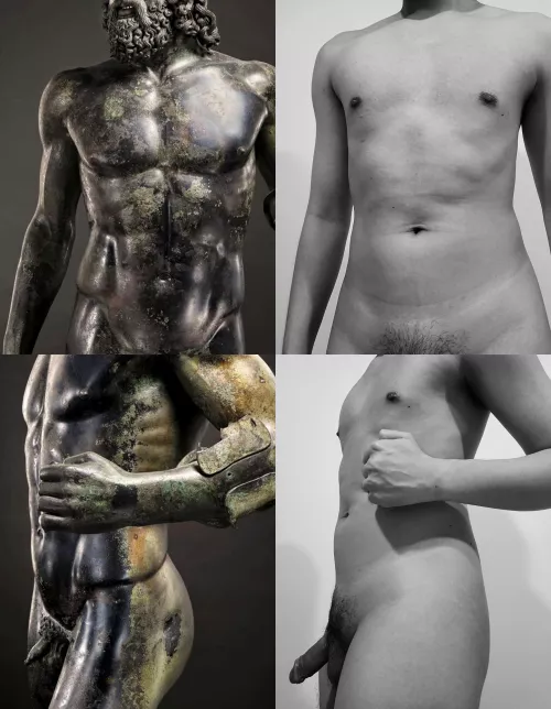 Figure study and imitation of Riace bronzes statues (460–450 BC) by Phantomths
