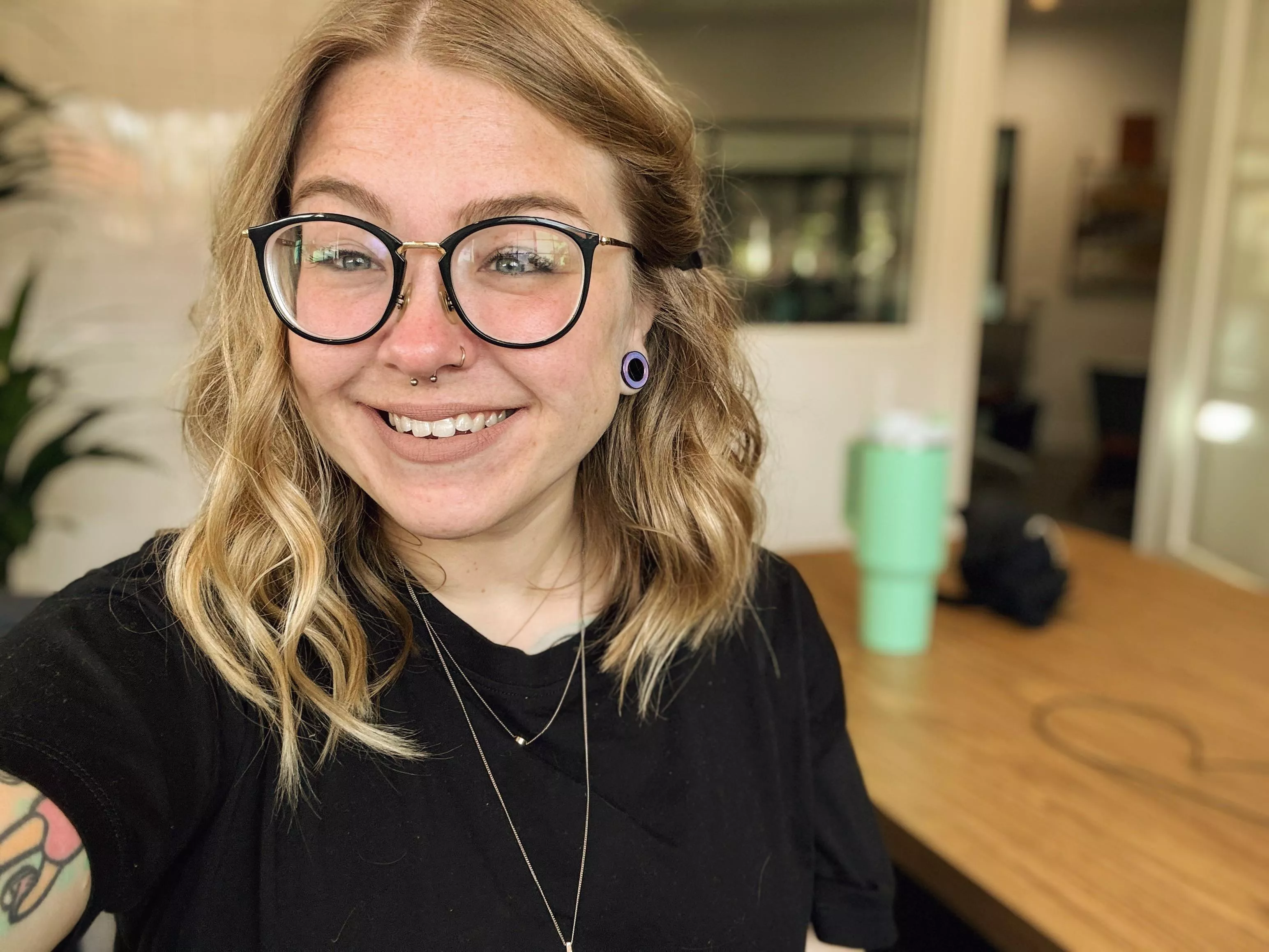 Glasses are cute too. 🤓💖 posted by mmakaylia