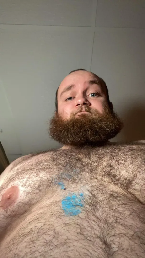 Got paint on me working on Christmas gifts. I was smart to pint without a shirt by UnderDragon
