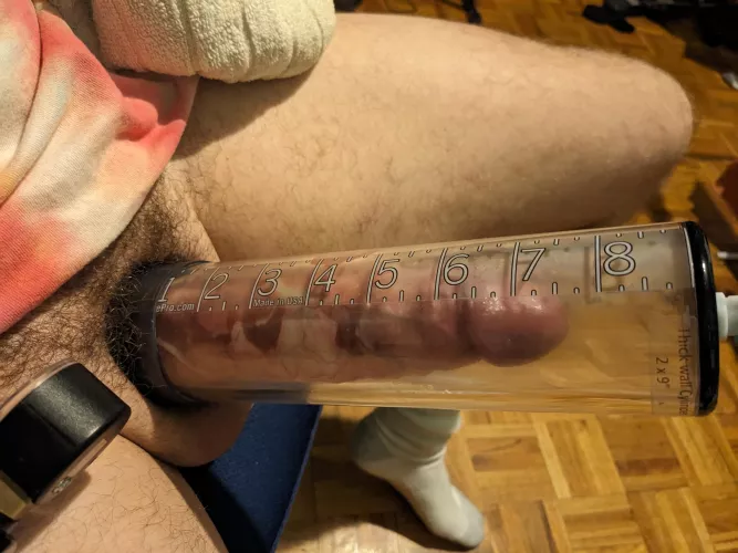 I love pumping my big fat penis by Girth-Pump