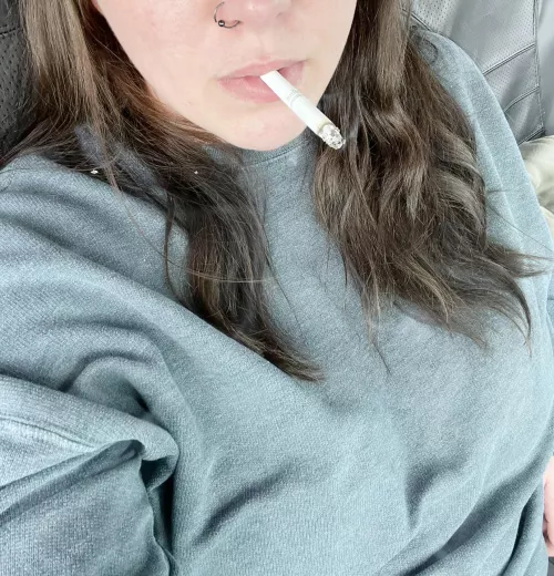 in the car lunch break smoke by mericalovess