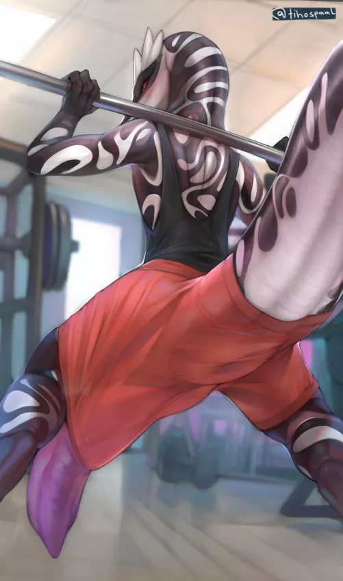 At the Gym (tihospaal) by Starthefurry