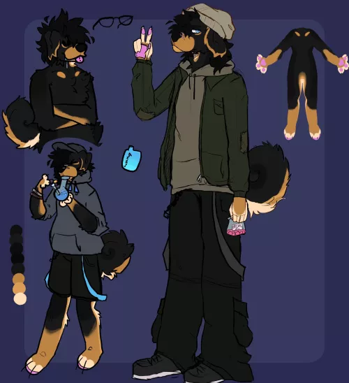 Big fluffy dawg (art by me!) by Tecbi