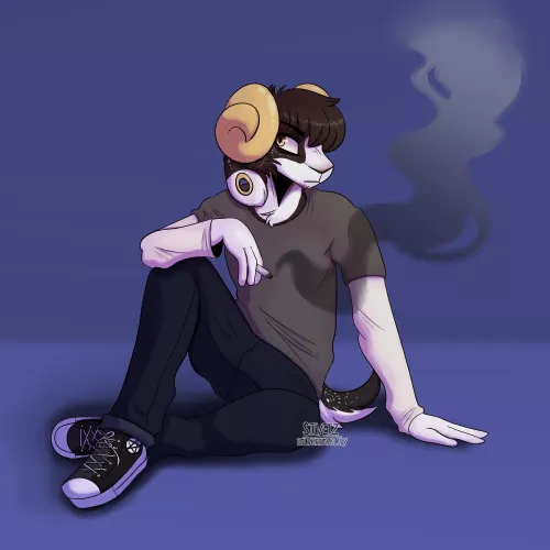 Goat boy [art by me, @silver.starlily on Instagram] by Silverstarlily