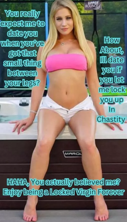 Haha your going to be a virgin Forever Model: Lizzy Wurst by Locked_Insano