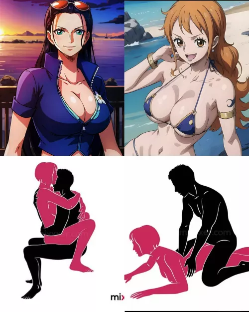 Sex position you will prefer for Nami and Robin (1) Face to Face (2) Pronebone by Cheap_Reward_9296