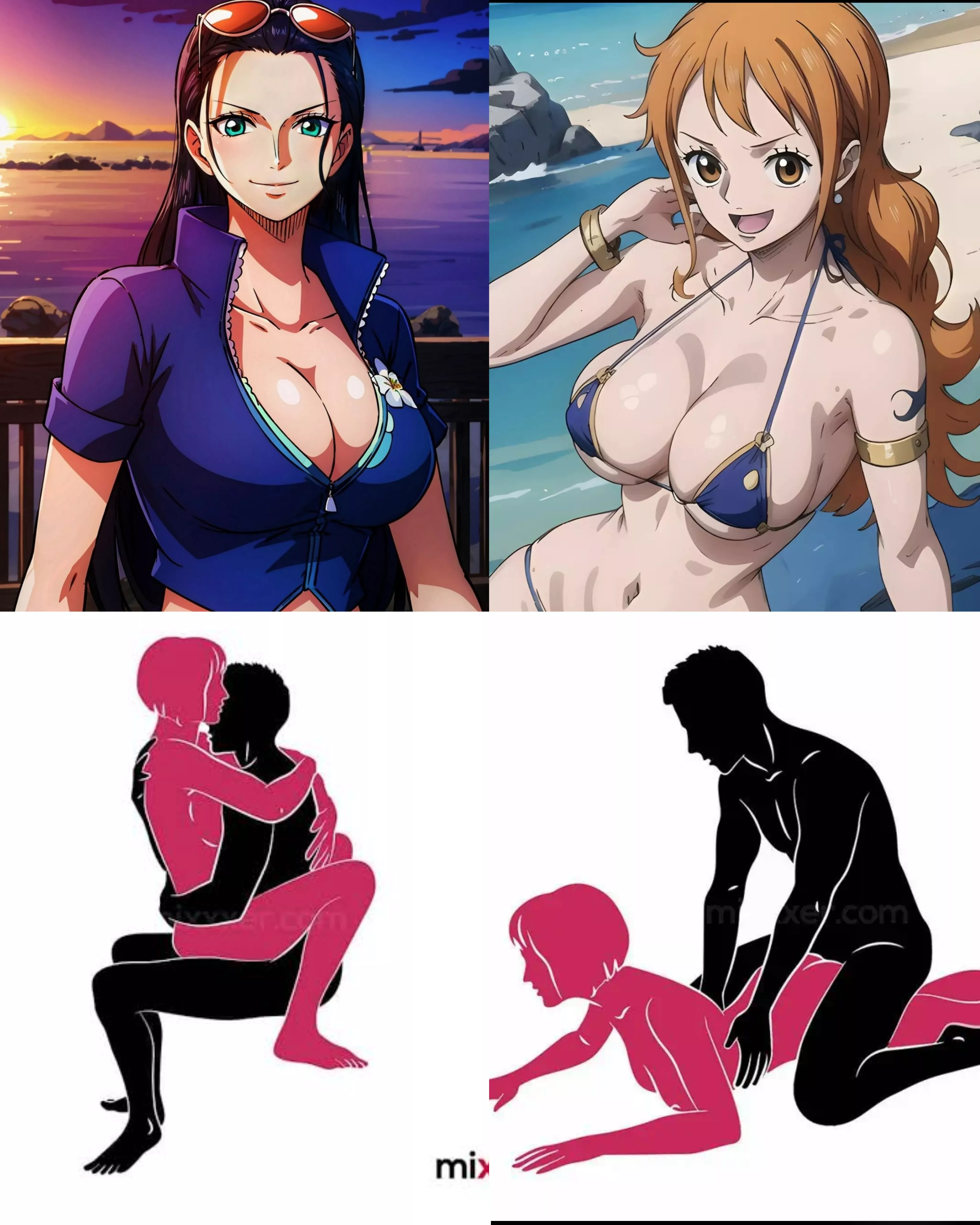 Sex position you will prefer for Nami and Robin (1) Face to Face (2) Pronebone posted by Cheap_Reward_9296