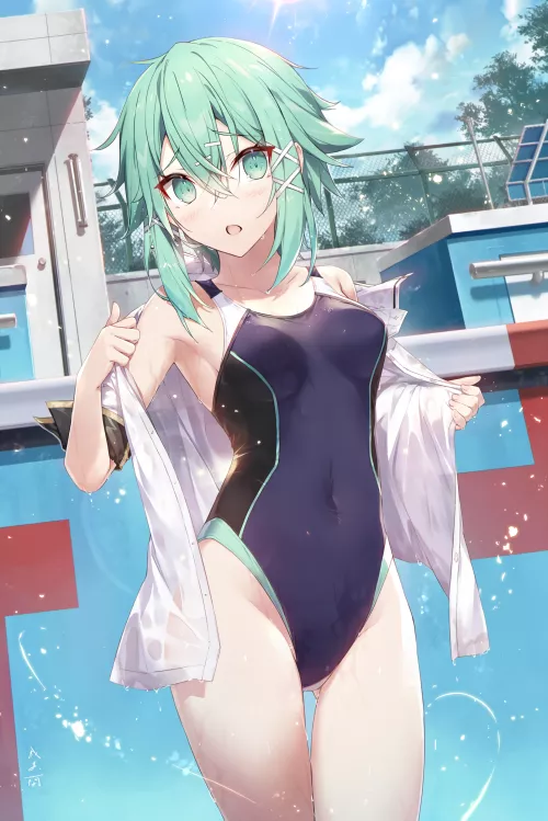 Swimsuit Sinon by xSaviour_N
