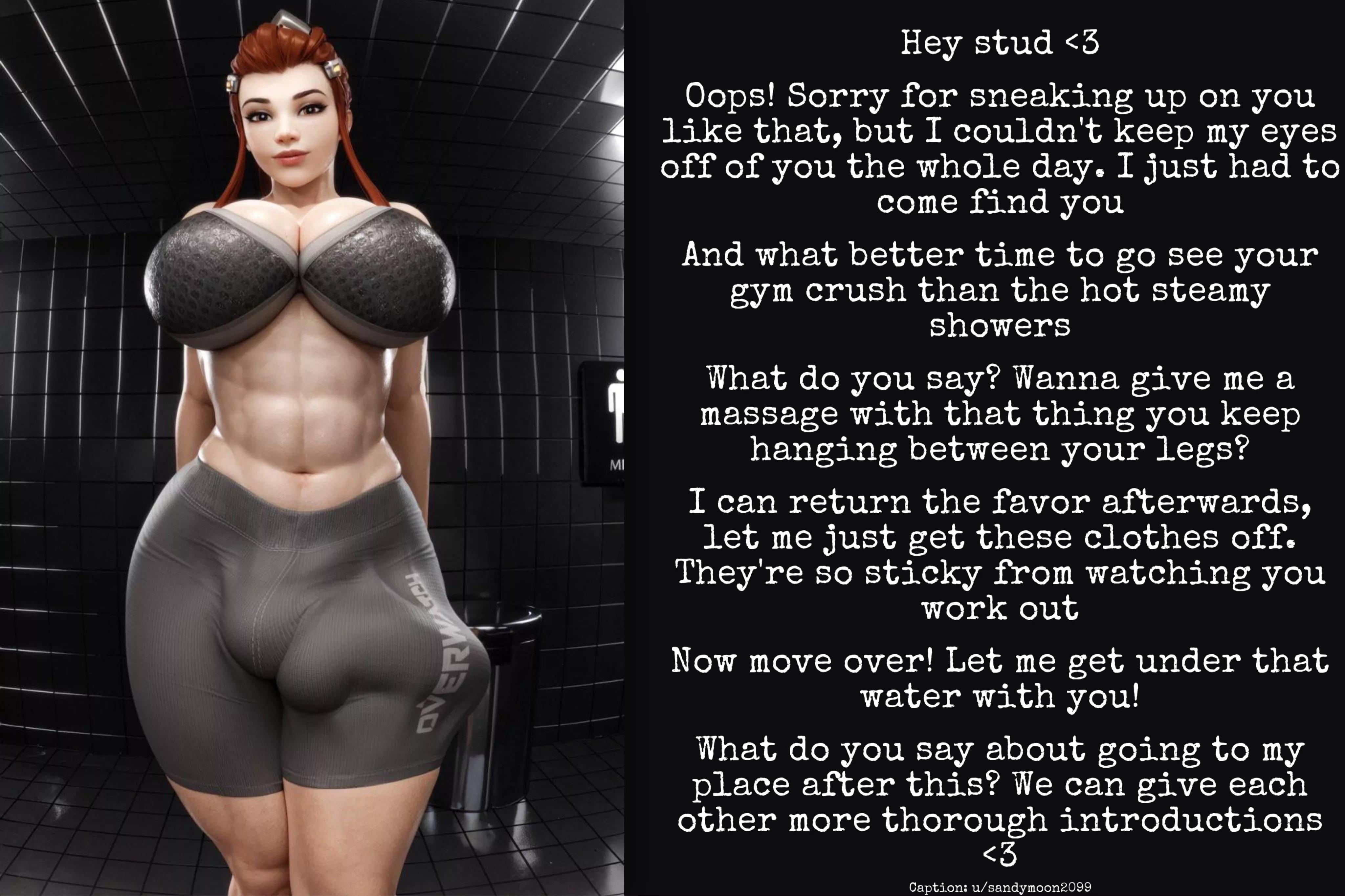 Brigette couldn’t keep her eyes off of you at the gym [Gym] [overwatch] [futa] [shower] [flirtatious futa] (artist: zzzxxxccc) posted by sandymoon2099