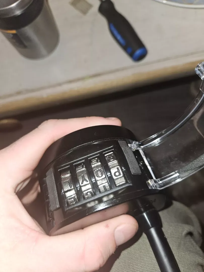 Keys stuck in 4 digit combination lock. I'm trapped!! Someone please help posted by Remote_Animator_851