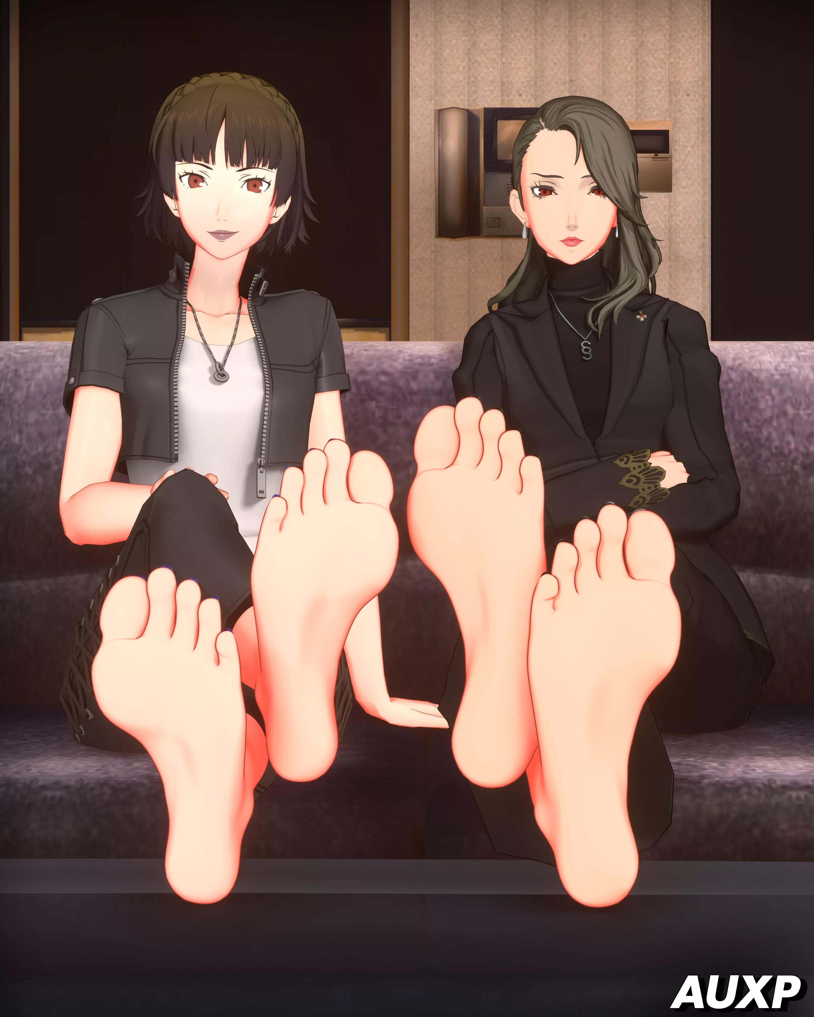Makoto and Sae (Persona 5) [Artist: AUXP] posted by ComaOfSouls