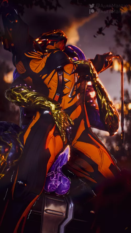 [Valkyr OC] being knocked up while in the middle of the mission by a [Saryn OC] by AuraMargaret