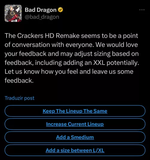 Well, I kinda called it, looks like we are getting a new toy size, at least they are asking the community on what we want before making any decisions by YetAnotherAccount905