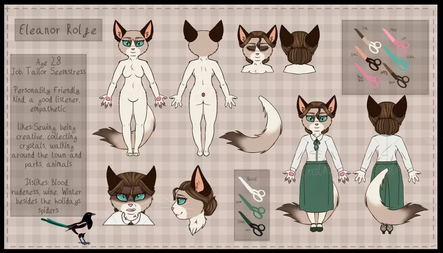 Finally made a ref sheet for my Lackadaisy fan OC by Minimagpiexx