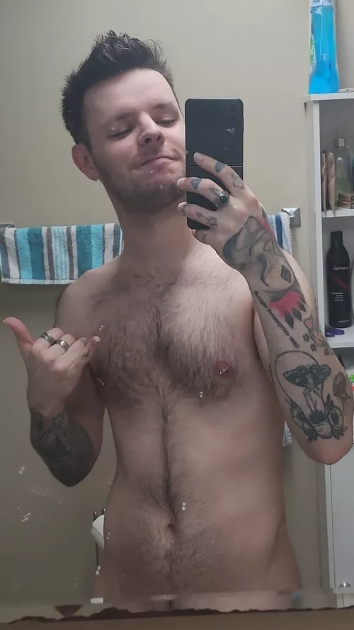 Fresh out of the shower with a much needed haircut by Terrenke