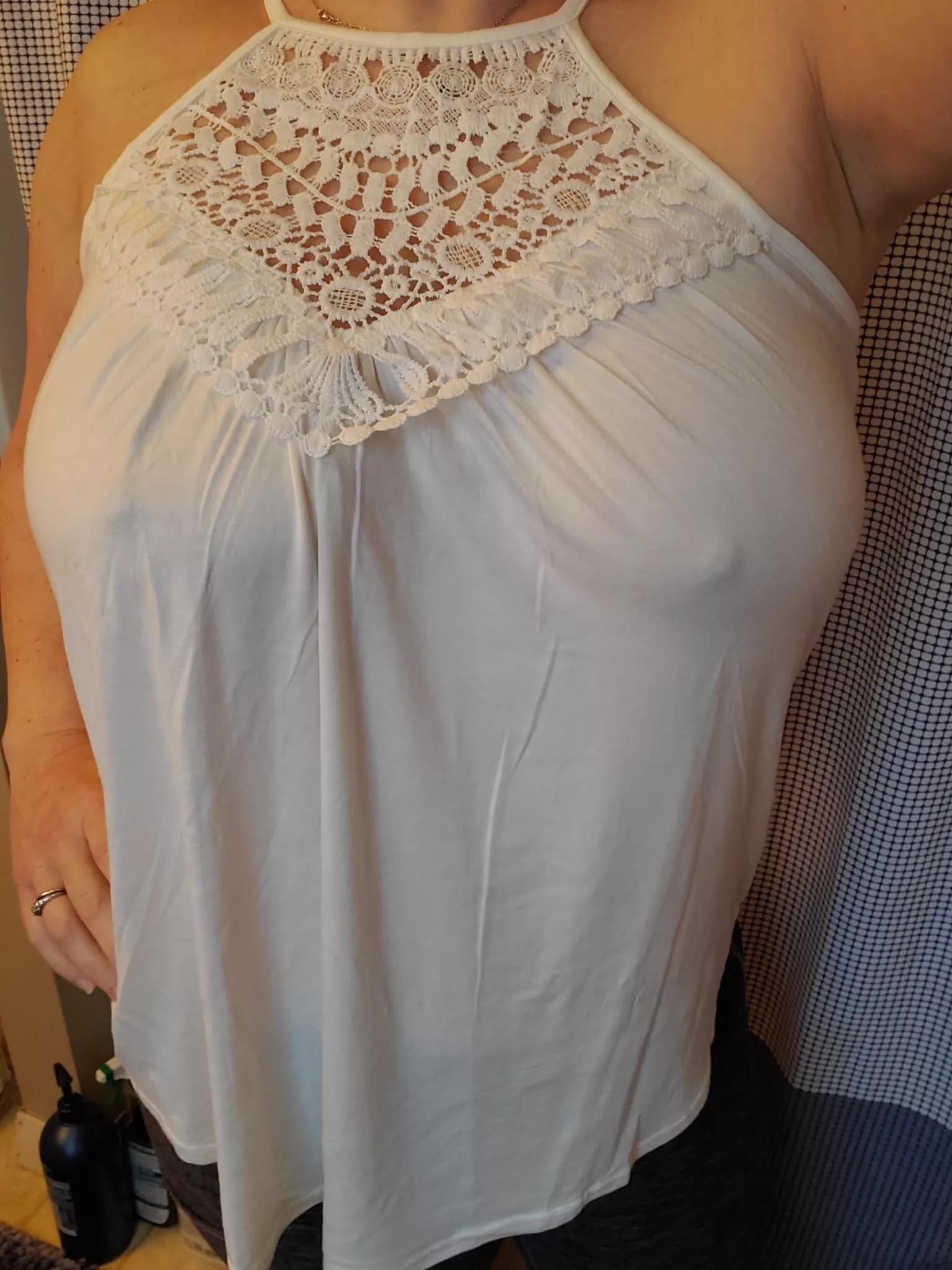 I love this top. Everyone is always so nice when I wear it out. 42F posted by Easterniowahotwife