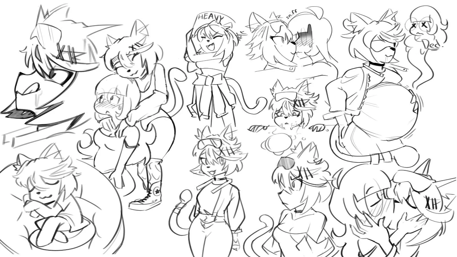 {image} frankie doing gay vore shit sketch dump (OC by anarcho slurpie) [F/F, Same-Size, Digestion, Fatal] posted by anarch0slurpie